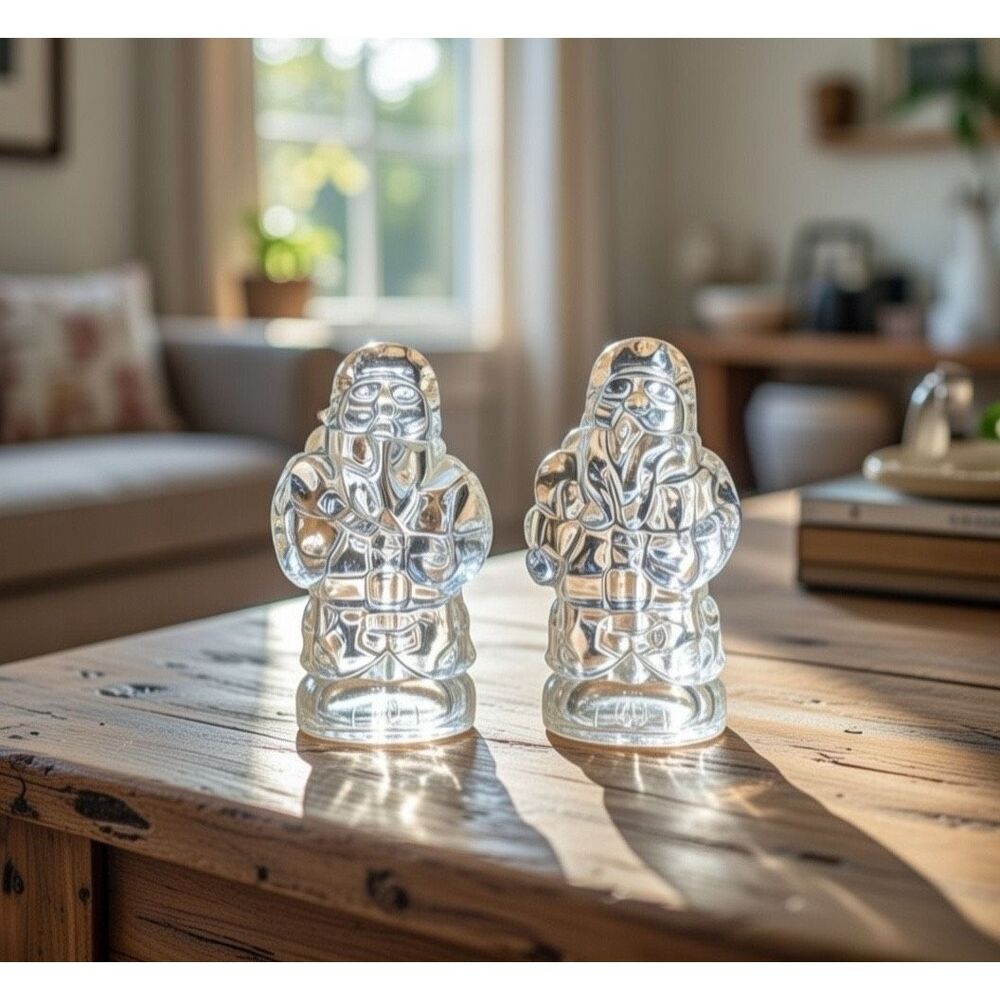 Crystal Santa clause salt and pepper shakers - Gorham - made in Germany